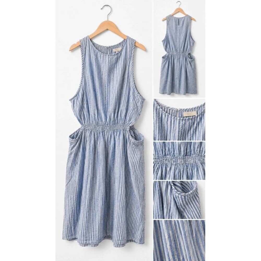 Vid 154 Beach Lunch Lounge Blue & White Stripe Dress